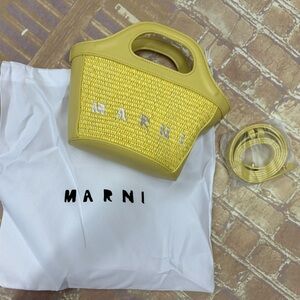 Marni Yellow Woven Mini Bag 15*13cm